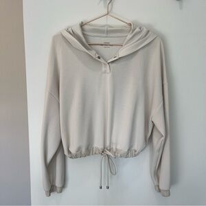 Oysho Soft Cream Hoodie Top